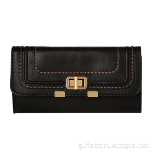 Buckle leather wallet